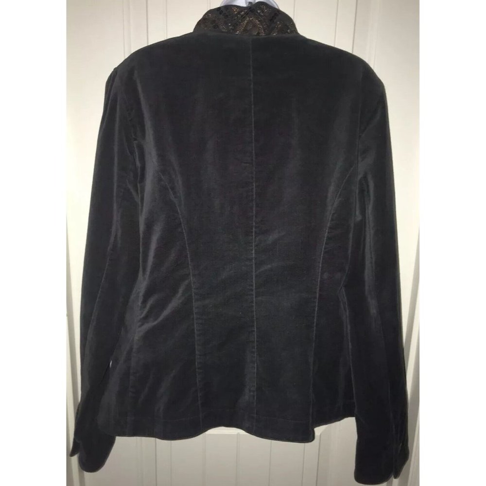 Peruvian Connection Bellamy Jacket Gray Velvet Em… - image 8
